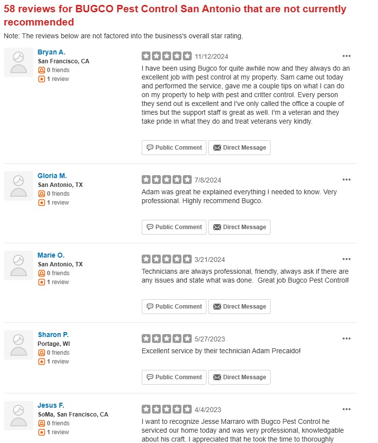Yelp Not Recommended 